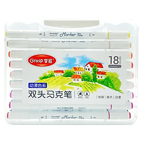Hộp Viết Vẽ TK Marker 18 Màu Grasp ZW-512-18