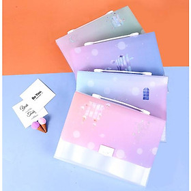 Cặp học thêm Mermaid Dreamland A4 13 ngăn (phát màu ngẫu nhiên)