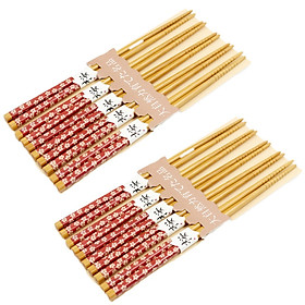 Mua Combo 2 bộ 5 đũa mẫu hoa đỏ nội địa Nhật Bản