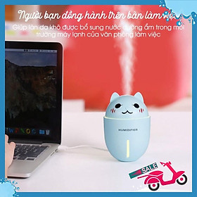  Máy làm mát phun sương tạo ẩm để bàn Humidifier (Hình chú mèo con)