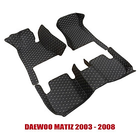 Thảm sàn 5D 6D cho xe 5 chỗ Daewoo Matiz 2003 - 2008 không mùi, không thấm nước, phủ kín 90% sàn xe