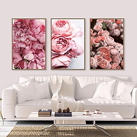 Mua Tranh treo tường Canvas tràn viền Hoa Mẫu Đơn đẹp nghệ thuật trang trí phòng ngủ  phòng khách MĐ17-22