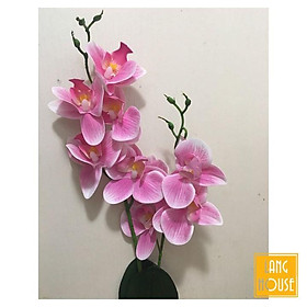 Hoa Giả Hoa Lụa - HOA LAN HỒ ĐIỆP 1 CÀNH 2 NHÁNH Dài 46cm