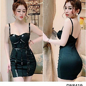 Đầm body cúp quả ngực viền kim sa sexy