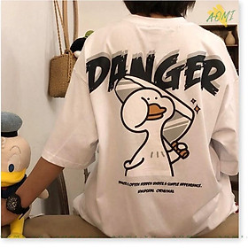 Áo thun phông tay lỡ form rộng VỊT DANGER Unisex có form tay ngắn cho trẻ em và người lớn FASHION