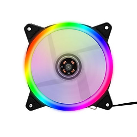 Computer Radiator RGB Fan 12cm RGB Case Cooling Fan Case Cooler Mute Cooling Fan with Non-adjustable Colorful RGB Light