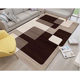 Thảm trải sàn Sofa sang trọng hiện đại trang trí phòng khách Bali in 3D Nhung nỉ lì cao cấp BL09 - Khối tròn vàng