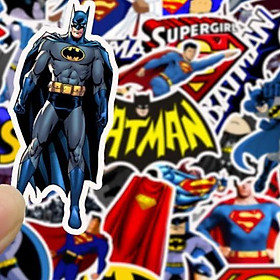 Sticker dán cao cấp chủ đề SIÊU ANH HÙNG BATMAN - SUPERMAN MS #2