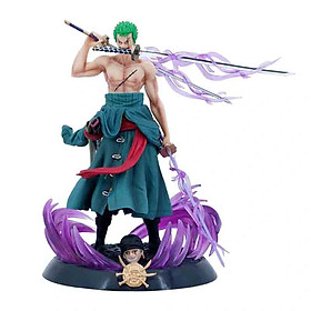 Mô Hình One Piece, mô hình Zoro - Zoro đứng 2 đầu + 3 kiếm + 3haki 