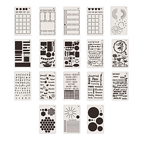 18pcs Plastic 4x7 Inch Journal Stencils for Journal Drawing Stencils Set