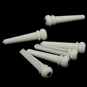 6 Cattle Bone Bridge Pins String End Pegs w/ Abalone Dot for Acoustic Guitar