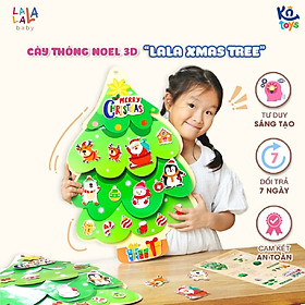 Cây Thông Noel Treo Tường Giấy 3D LalaXmas Tree Tặng Dây Đèn Led 2M Bộ Đồ