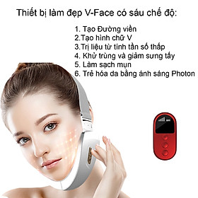 Máy Nâng Cơ Mặt Massage H1031 , Xóa Nọng Cằm , Định Hình Khuôn Mặt Cằm VLine , Thon Gọn , Hiệu Quả  , 4 Chế Độ