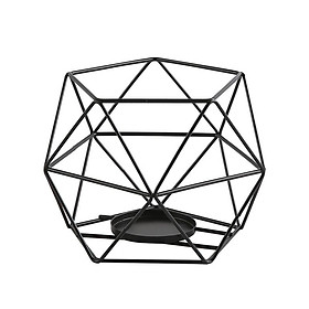 Nến màu đen - Bộ 2 Trung tâm bảng Nandlesticks hình học với thiết kế hiện đại cho đám cưới, phòng khách, sinh nhật, trang trí nội thất kim loại