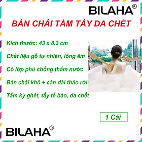 Bàn chải chà lưng cán gỗ dài tiện dụng, cây cọ lưng chà lưng tắm với sữa tắm cực sạch (Hàng Chính Hãng) B0123