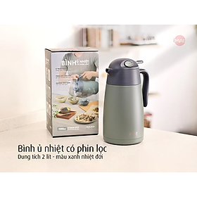 Mua Bình ủ nhiệt Imat có phin lọc 2000ml màu xanh nhiệt đới  ruột bình  phin lọc làm bằng Inox 304