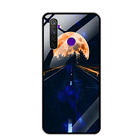 Ốp Lưng Kính Cường Lực cho Điện thoại Realme 5 Pro - 0448 MOON09 - Hàng Chính Hãng