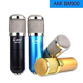 MIC THU ÂM AMI BM900 Kết hợp SOUND CARD K10 và H9,V8,V10 Kết Hợp LiveStream - Hàng chính hãng 