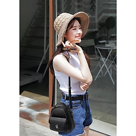 Balo Túi Xách Mini Da Nữ Nạm Đinh (21 x 19 cm)