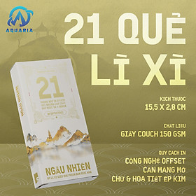 Set Lì Xì Que Gieo Quẻ Phát Lộc Tết Ép Kim Hot Trend 21 Thẻ Kèm Hộp Đựng Quà Tặng Độc Đáo