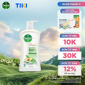 Sữa tắm Dettol Onzen kháng khuẩn dưỡng ẩm bơ & lô hội - chai 900g