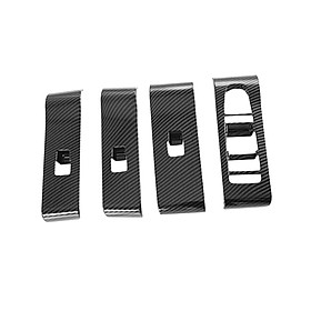 Window Switch Button Covers Sticker Carbon Fiber Color Interior Accessories Easy to Install ,PC, Professional, Durable for Car Door Window