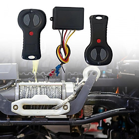 Winch Receiver+ 2Pcs Remote Control  Replacement Repair Parts, Winch Remote Controller for ATV Car SUV Truck UTV