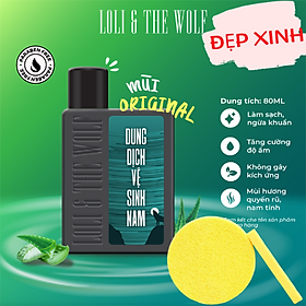 Dung dịch vệ sinh nam LOLI & THE WOLF (Original ) thiết kế mới cực sang trọng 80ml, Tặng Kèm Mút Rửa Mặt