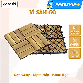 Mua Sàn gỗ vỉ nhựa lót ban công Gosashi - ViGo12NAN dày 2cm 12 Nan 30x30cm - Vỉ sàn gỗ ban công ngoài trời cao cấp  dễ dàng lắp đặt  thiết kế hiện đại