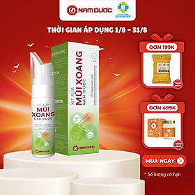 Xịt rửa mũi xoang Nam Dược chai 75ml muối biển và thảo dược giúp xịt sạch, thông mũi, ngăn ngừa và giảm viêm mũi xoang