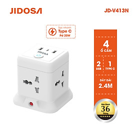 Mua Ổ Cắm Điện JIDOSA Tích Hợp Ổ USB Và Type C Hình Tháp Đa Năng Công suất 3000w Thiết Kế Thông Minh