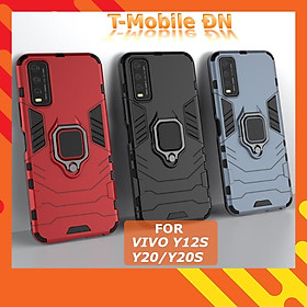 Ốp lưng cho Vivo Y20S Y20 Y12S iron man chống sốc kèm nhẫn xoay chống xem video bảo vệ camera