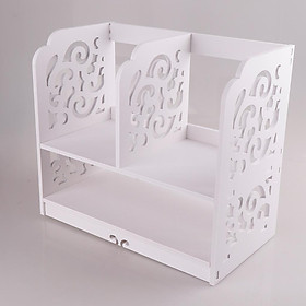 Plastic Desk Organizer Home Office Desktop Bookcase Makeup Storage Holder
