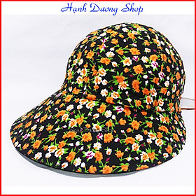 Mũ chống nắng họa tiết hoa thời trang, mỏ nón dài che nắng tốt, dễ dàng điều chỉnh size đầu