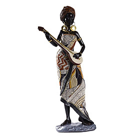 African Lady Figurine Tribal Women Statue Exotic Ornaments for Living Room