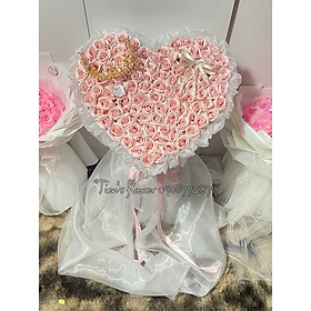 Mua Bó hoa sáp tim voan 99 bông hồng  quà tặng sinh nhật  20/10 14/2 8/3