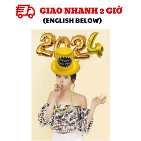 Bộ nón tiệc Happy New Year màu vàng ptk16