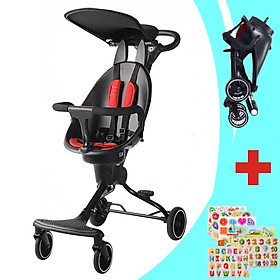 Xe Đẩy Dạo Chơi Gấp Gọn V5-B Đảo Chiều Có Mái Che Nắng - TẶNG KÈM BẢNG NÚM GỖ CHO BÉ CHỦ ĐỀ NGẪU NHIÊN, Xe Đẩy Cho Bé, Xe Đẩy Trẻ Em, Xe Đẩy Du Lịch