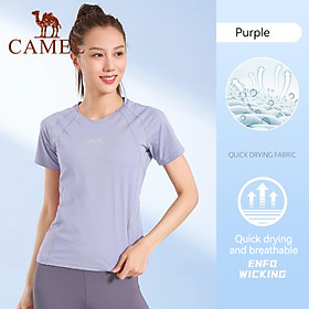 CAMEL Thể Thao Mùa Hè Mới Áo Thun Nữ Mỏng Là Áo Chạy Mỏng Khí Chất Gợi Cảm Thoáng Khí Thể Dục Từ Bi