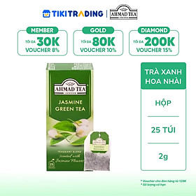 Trà xanh hoa nhài Ahmad Tea Hộp 50g (25 túi lọc)