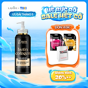 Bộ Dầu Gội  & Dầu Xả Biotin Collagen Lavox Online Shopping 300ml - Dưỡng Tóc Mượt, Giảm Gãy Rụng Lamimi Chính Hãng