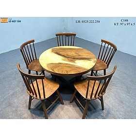 Mua Bàn Sân Vườn Gỗ Me Tây  Bàn Ăn Gỗ Me Tây  Bàn Gỗ Me Tây Nguyên Tấm Dài 97cm Rộng 97cm Dày 5cm