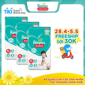 Combo 3 Tã quần Pampers giữ dáng cực đại XL62 - Size XL (62 Miếng x 3 Gói)