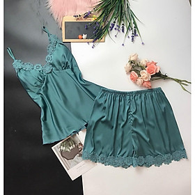 Bộ đồ ngủ lụa cao cao cấp ren hoa 04