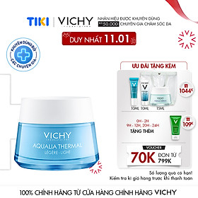 Kem Gel Dưỡng Ẩm Kích Hoạt & Giữ Nước Cho Da Thường & Da Khô Vichy Aqualia Thermal Rehydrating Light Cream (50ml) - MB067200