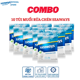 10 túi Muối rửa chén bát, làm mềm nước Seaways, túi 500gr