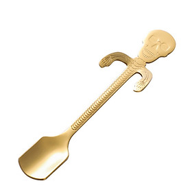 Multicolor Coffee Stir Spoon Stainless Steel Innovative Skull Salad Fruit Fork Stirring Spoon Teaspoon Dessert Tea Spoon