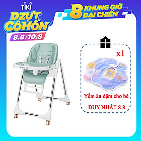 Ghế ăn dặm cho bé Chilux - Có thể gấp gọn - Bàn ăn rộng, Nhiều nấc điều chỉnh độ cao ghế