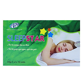 Dưỡng tâm an thần Sleep Star - Thảo dược thiên nhiên cho giấc ngủ tự nhiên, ngủ sâu giấc. Giảm hồi hộp, cải thiện tình trạng mất ngủ kinh niên. Hộp 50 viên. SP được Sở Y Tế chứng nhận.