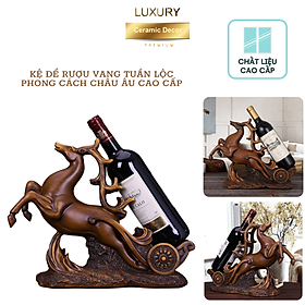 Mua Kệ Để Rượu Vang Whisky Và Champagne Dáng Tuần Lộc Composite Cao Cấp Phong Cách Châu Âu DECOR LUXURY - Hàng Nhập Khẩu